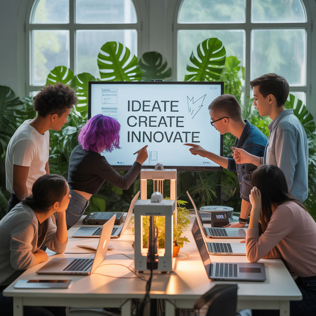 Estudiantes colaborando en un taller de diseño
