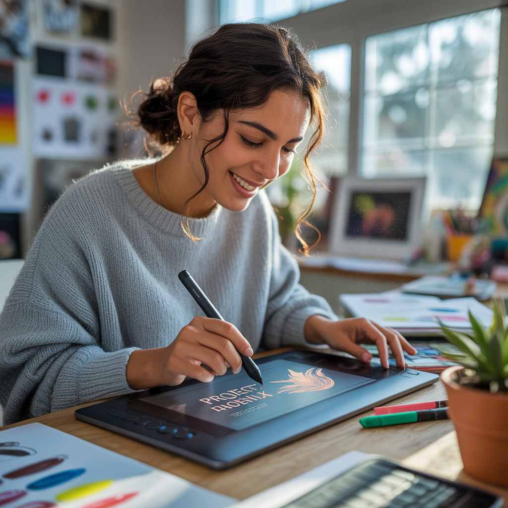 Diseñador trabajando en un proyecto creativo